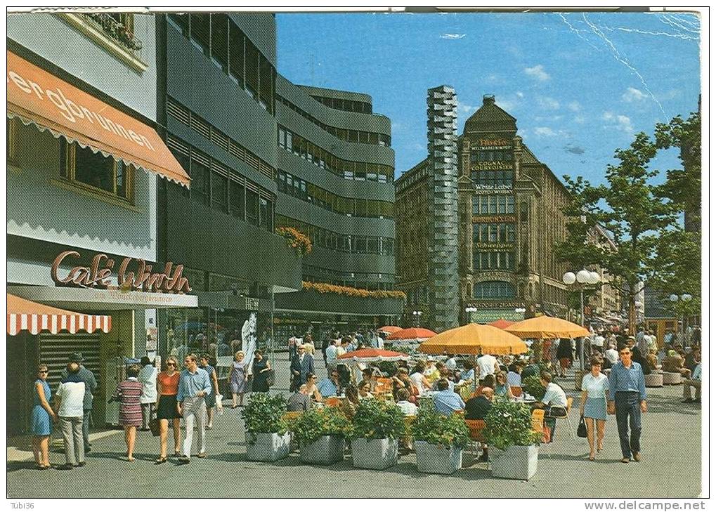 HAMBURG - AM MONCKEBERGBRUNNEN  - COLORI  VIAGGIATA 1975  PER ITALIA - ANIMATA - Harburg