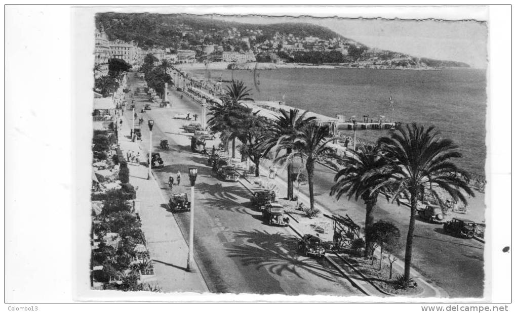 06 NICE LE MONT BORON LA PROMENADE DES ANGLAIS AUTOS 1953 - Transport Urbain - Auto, Autobus Et Tramway