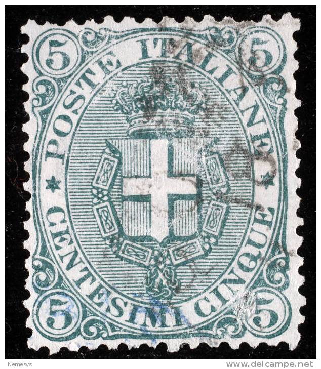 1891/1896 REGNO 5C VERDE SASS 59 - Oblitérés