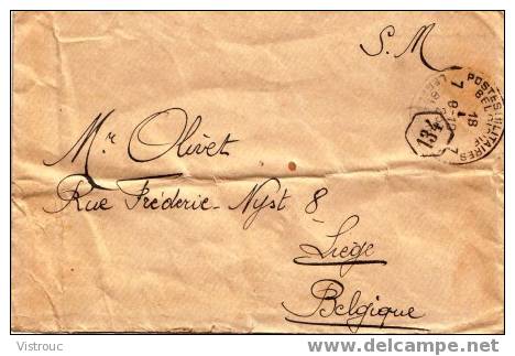 Lettre "SM" Avec Cachet Des Postes Miliaires  N° 7, Oblitération 9/X/1925 Et Cachet Facteur  N° 134 - Marcas De La Armada