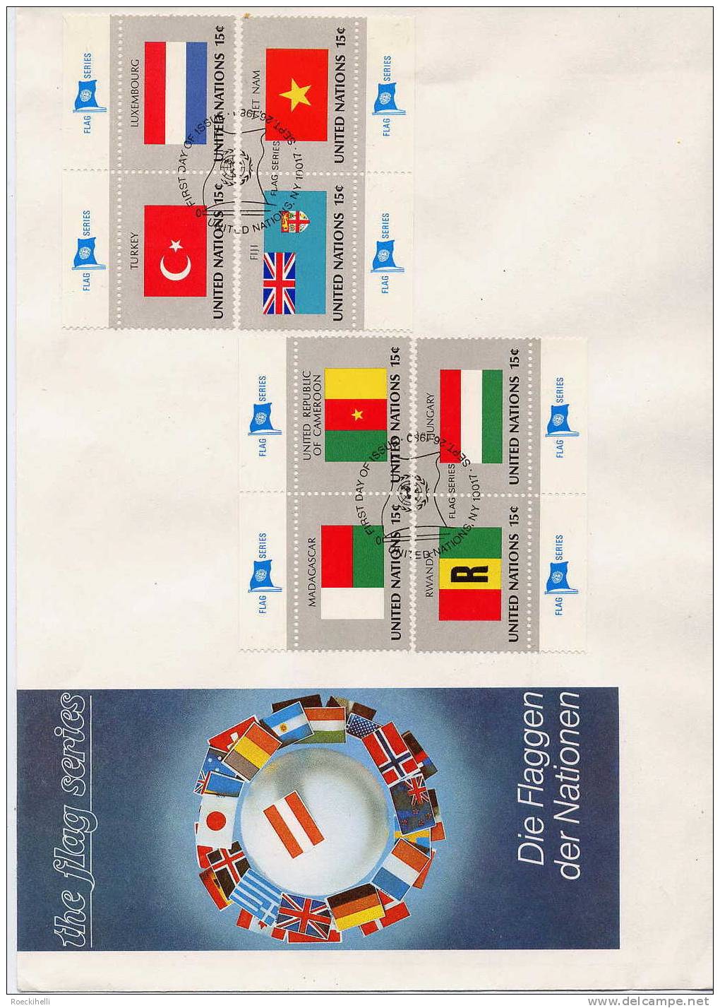 UN, New York   -  2  FDC Flagseries  -  Siehe Scan - Lettres & Documents