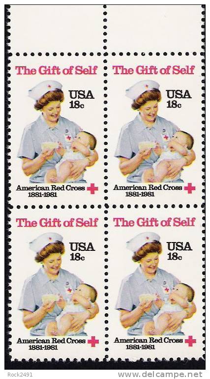 US Scott 1910 - Block Of 4 - American Red Cross 18 Cent - Mint Never Hinged - Blocchi & Foglietti