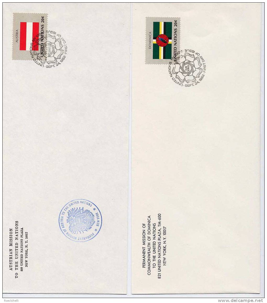 UN, New York  -  FDC  Flagseries -  Siehe Scan - Briefe U. Dokumente