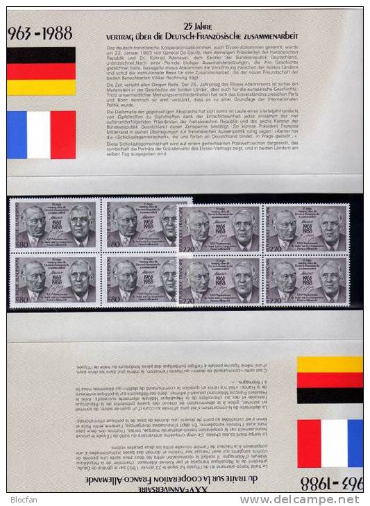 25 Jahre Zusammenarbeit Deutschland-Frankreich 1988 Markenheft Mit BRD 1351 + RF 2636 ** 38€ Booklet France And Germany - Sonstige & Ohne Zuordnung