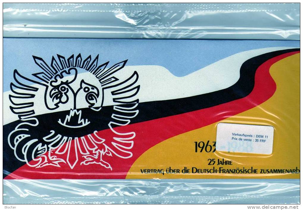 25 Jahre Zusammenarbeit Deutschland-Frankreich 1988 Markenheft Mit BRD 1351 + RF 2636 ** 38€ Booklet France And Germany - Other & Unclassified
