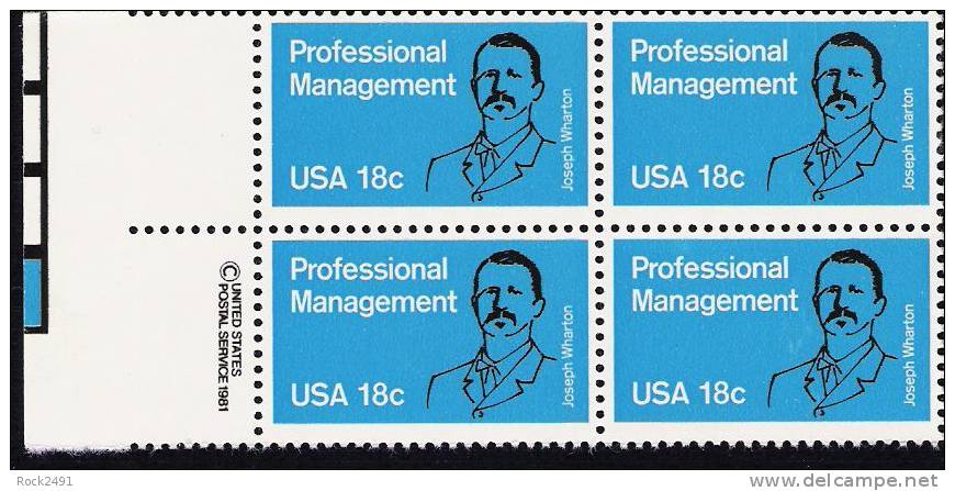 US Scott 1920 - Copyright Block Of 4 - Professional Management 18 Cent - Mint Never Hinged - Hojas Bloque