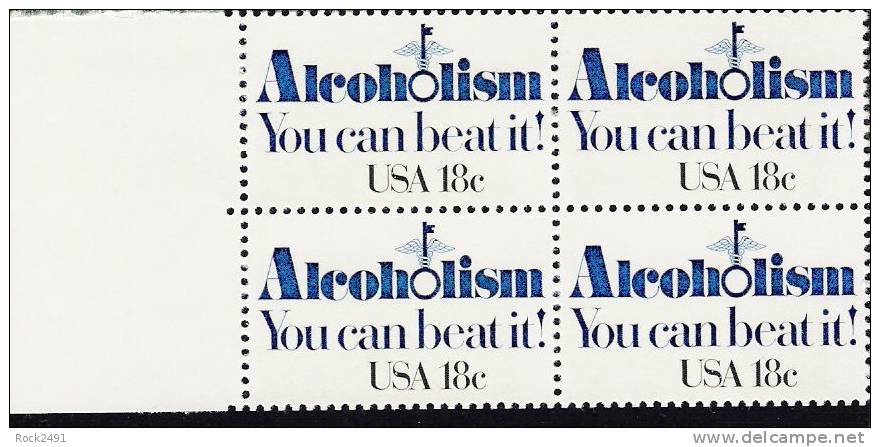 US Scott 1927 - Block Of 4 - Alcoholism 18 Cent - Mint Never Hinged - Blocchi & Foglietti