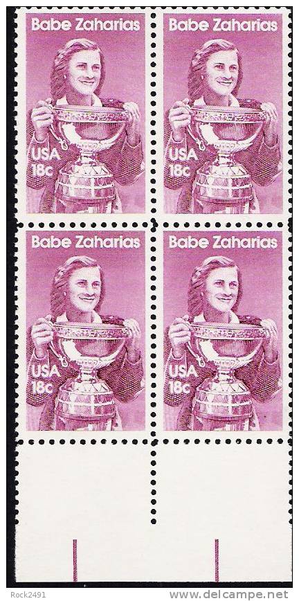 US Scott 1932 - Block Of 4 - Babe Zaharias 18 Cent - Mint Never Hinged - Blocs-feuillets