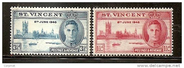 St. VINCENT  - GRANDES SERIES - VICTOIRE - 1946 Yvert # 136/137 - MINT (H) - St.Vincent (1979-...)