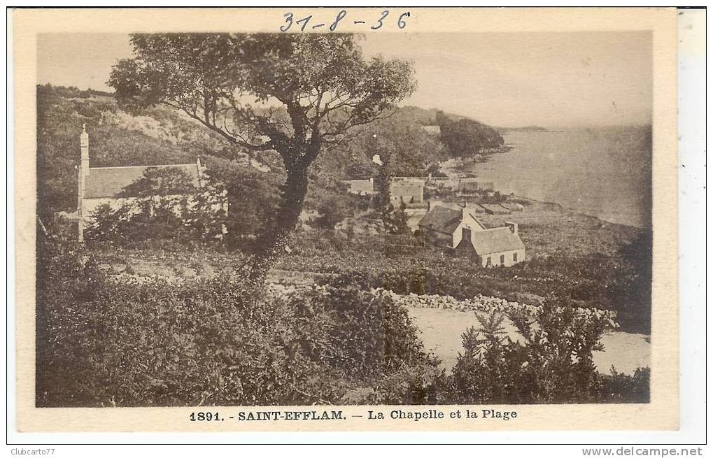 Plestin-les-Grèves : La Chapelle Et Les Habitations Du Hameau De Saint-Efflam En 1936. - Plestin-les-Greves