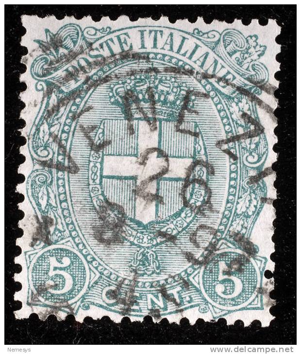 1896/1897 REGNO 5C VERDE SASS 67 - Usati