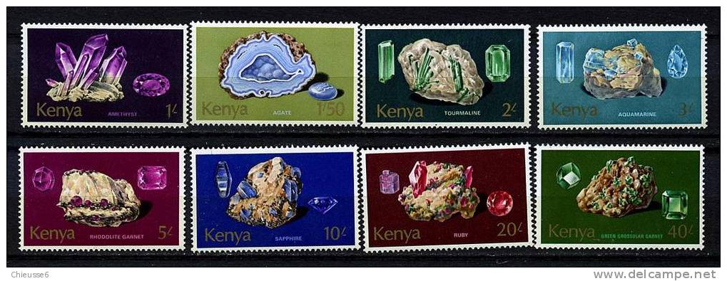 Kenya **  N° 102 à 109 - Série Courante. Minéraux - Kenya (1963-...)