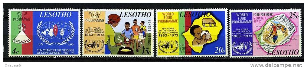 Lesotho **  N° 234 à 237 -  10e Ann. Du Programme Alimentaire Mondial - Lesotho (1966-...)