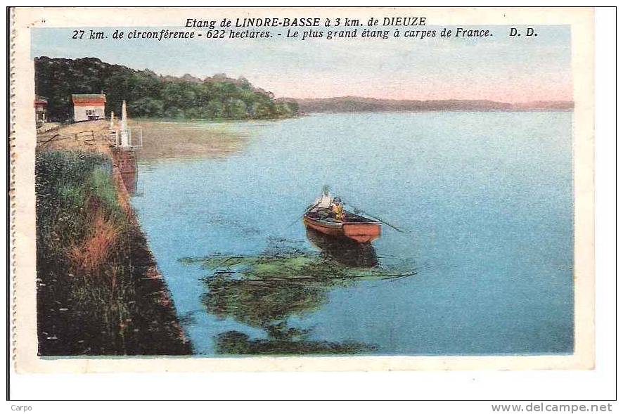 Etang De LINDRE-BASSE à 3km. De DIEUZE. Le Plus Grand étang à Carpes De France. (Pêche) - Dieuze