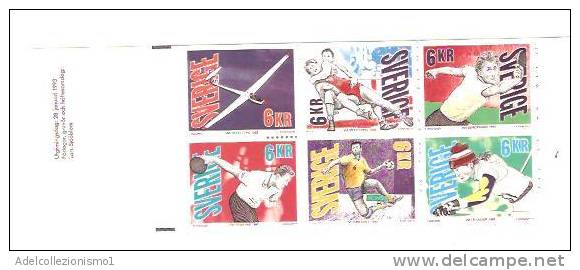 24659) SVEZIA-LIBRETTO SPORT MASTERSKAP Con 6x6KR Del 28-1-1993 - Blocs-feuillets