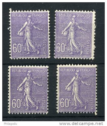 4 Beaux 200**  60c Violet    Sans Charnière Cote 13,50= 54 Euros - 1903-60 Sower - Ligned