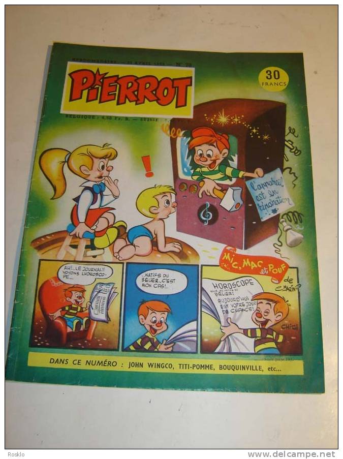 BD  / PIERROT N° 78 AVRIL 1955  / TRES BEL  ETAT - Pierrot