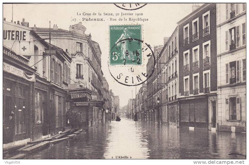 PUTEAUX  Rue De La République       Inondation En 1910 - Puteaux