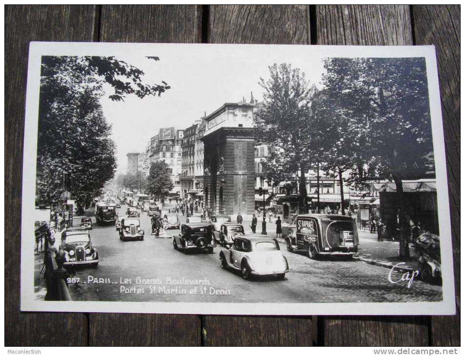 PARIS  GRANDS BOULEVARDS Voiture Hotchkiss Et Camion Publicitaire Saint Raphael - Taxis & Fiacres