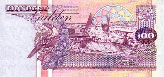SURINAM   100 Gulden  Daté Du 10-02-1998   Pick 139b   *****BILLET  NEUF***** - Surinam