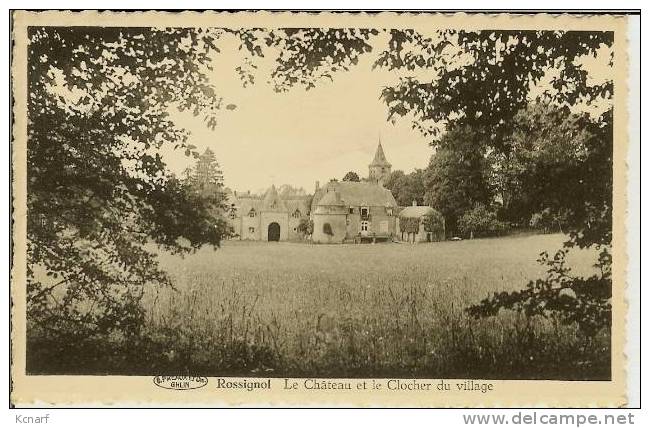 CP De ROSSIGNOL " Le Château Et Le Clocher Du Village " Avec Cachet Relais De ROSSIGNOL . - Tintigny