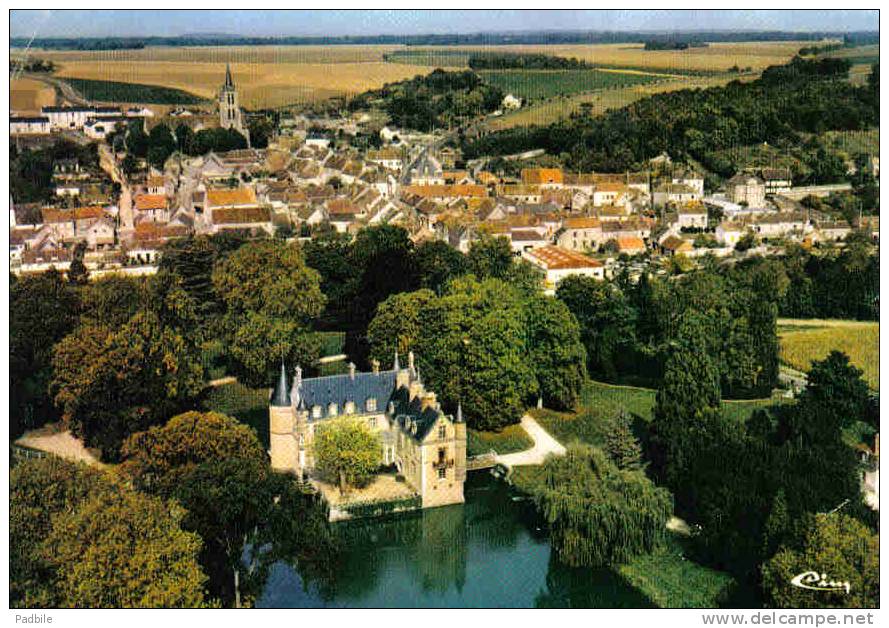 Carte Postale 77. Lorrez-le-Bocage  Et Le Chateau   Vue D´avion  Trés  Beau Plan - Lorrez Le Bocage Preaux