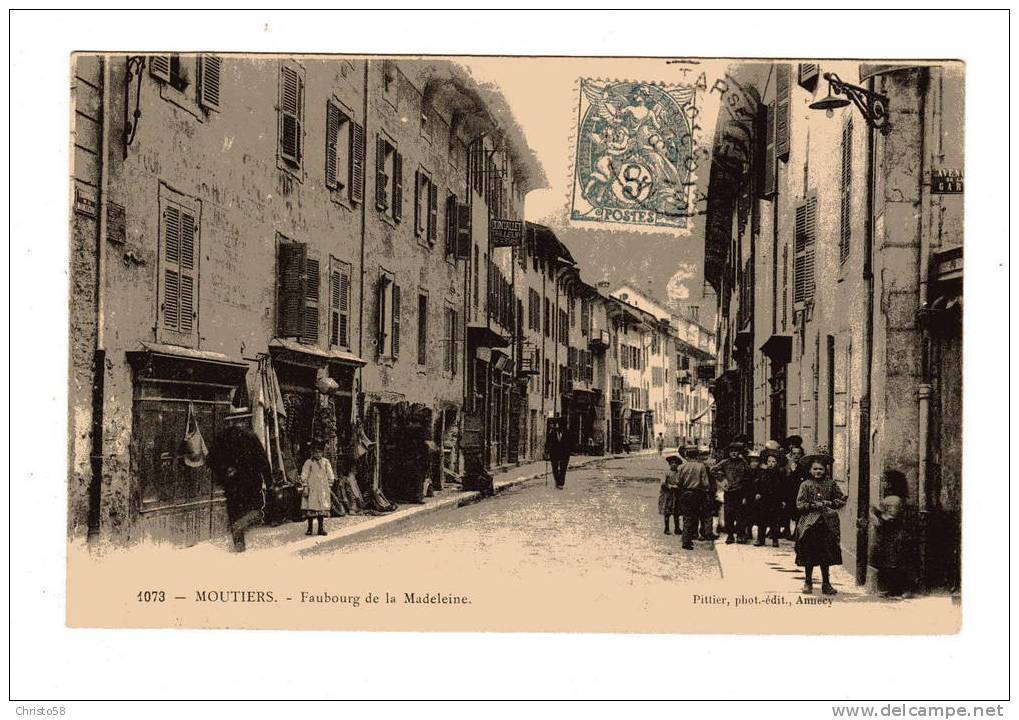 73  MOUTIERS   Faubourg De La Adeleine   Animée++ Commerces - Moutiers