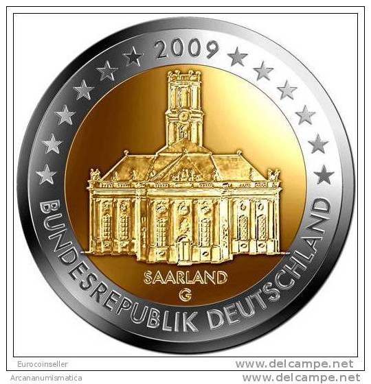 ALEMANIA  GERMANY  DEUTSCHLAND  2€ Conmemorativa "F"2.009  2009 "SAARLAND"  SC/UNC  DL-6950 - Allemagne