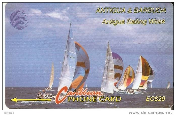 TARJETA DE ANTIGUA Y BARBUDA DE UNOS VELEROS 13CATB - Antigua Y Barbuda