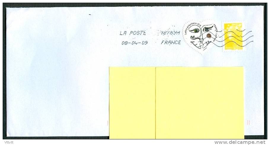 Enveloppe, Timbre "Franck Sorbier", Oblitération La Poste (08-04-09) Coeur - Storia Postale