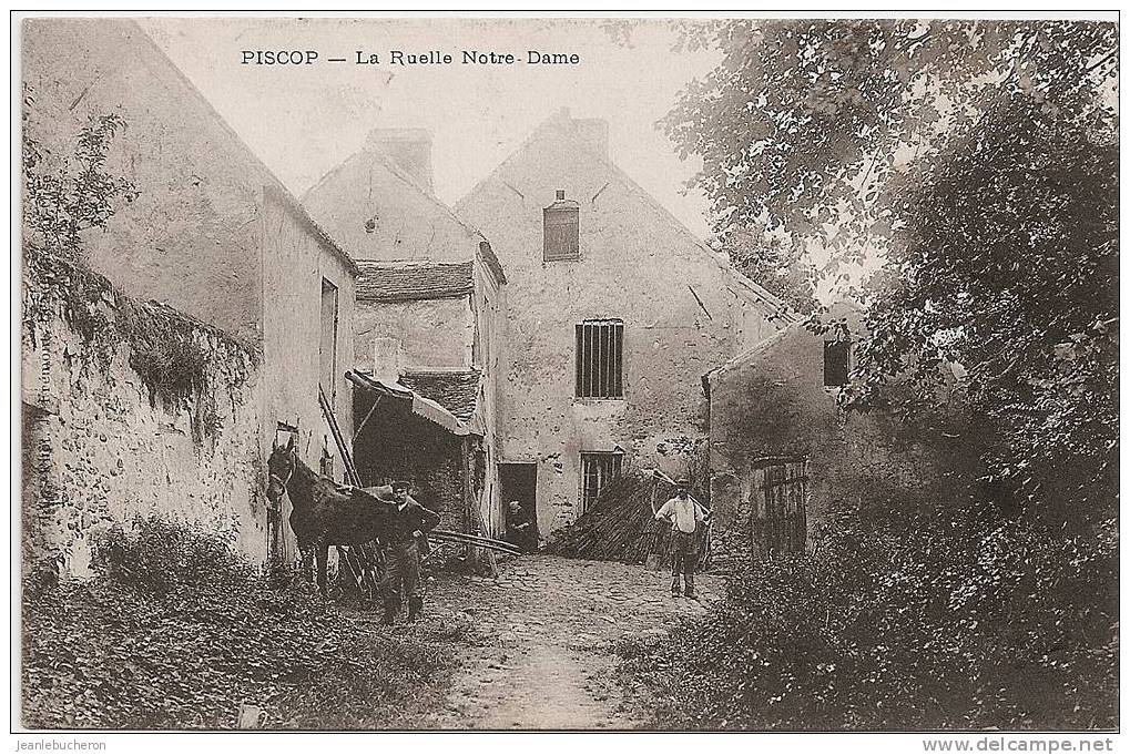 C  .P. A   (   PISCOP  " La Ruelle Notre Dame  "carte Vue  Animée - Très Belle Carte Postale ) - Pontcelles