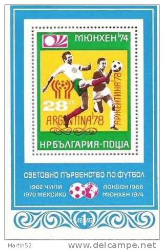 Bulgaria 1977:  Argentina'78: Michel-N° 2692 Block 76 ** Postfrisch MNH (Katalog  20.00 Euro) - 1978 – Argentina