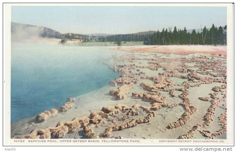 Yellowstone Park, Detroit Photographic Co. Phostint Postcard, Sapphire Pool Upper Geyser Basin - USA Nationale Parken
