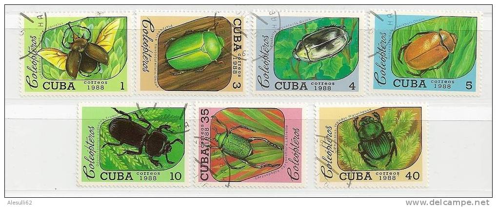 CUBA   N. 2330-2331-2332-2333-2334-2335/US Insetti  -  1988 -lot Lotto - Used Stamps