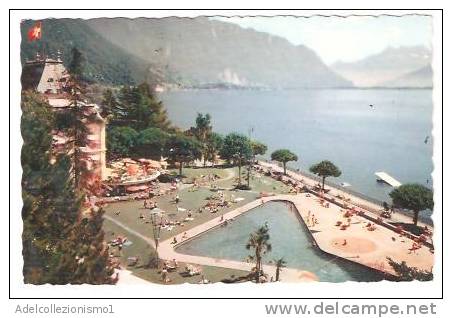 24720)cartolina Illustratoria Montreux -  Piscine E Panorama Dal Casinò - Lorraine