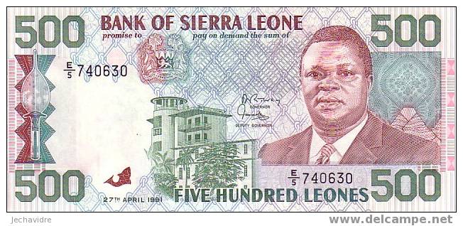 SIERRA LEONE   500 Leones   Daté Du 27-04-1991   Pick 19     ***** BILLET  NEUF ***** - Sierra Leone