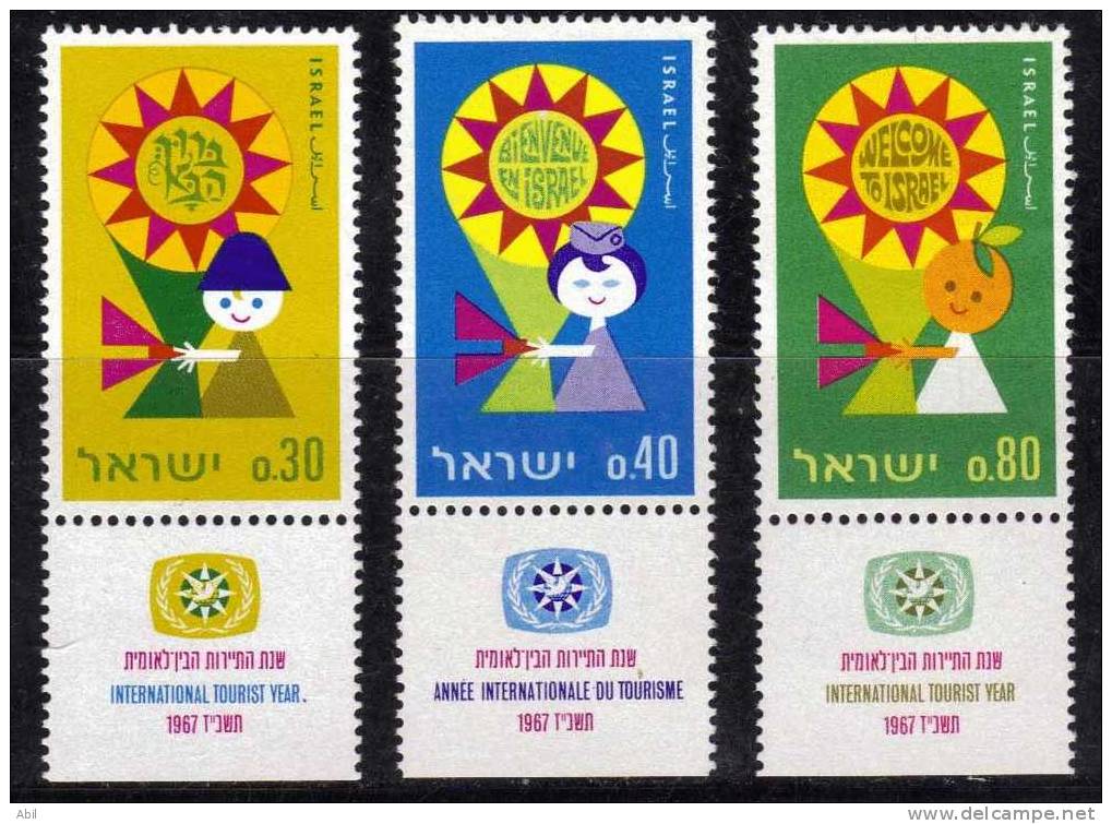 Israël 1967 N°Y.T. : 348 à 350 ** - Nuovi (con Tab)