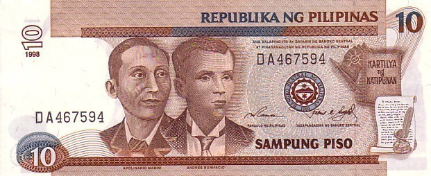 PHILIPPINES    10 Piso   Daté De 1998    Pick 187b    ***** BILLET  NEUF ***** - Philippines