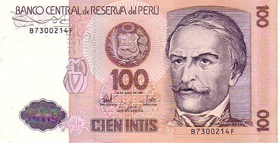 PEROU  100 Intis Daté Du 28-06-1987  Pick 133   ****BILLET  NEUF**** - Pérou