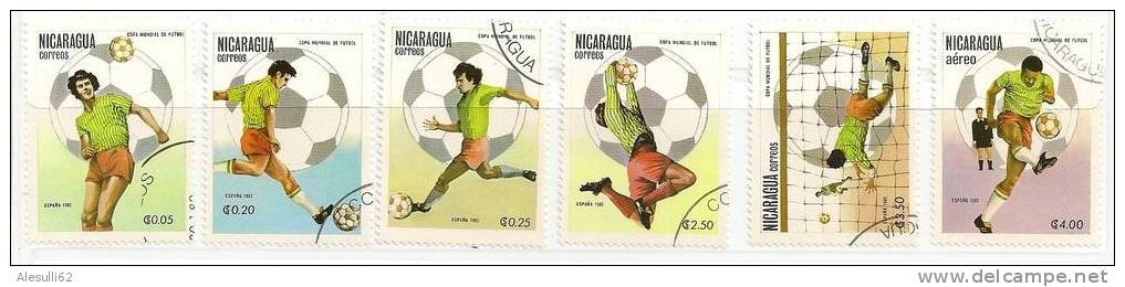 NICARAGUA  - 1982 -  Calcio, Espana 82, Coppa Del Mondo -  N. 1175-1176-1177-1178-1179-973 Aerea/US - Gebraucht