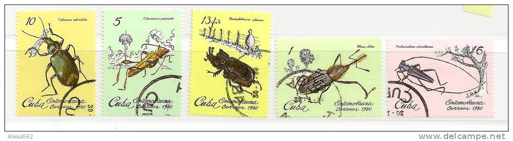 CUBA Insetti    N. 2164-2165-2166-2167-2168/US - 1980- Lot Lotto - Gebraucht