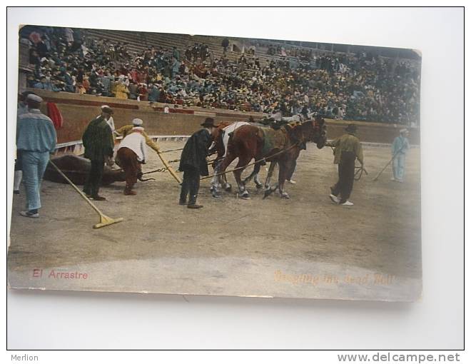 Espana  - El Arrastre  - Dragling The Dead  Bull -Corrida    -cca 1910  F  D50406 - Tauri