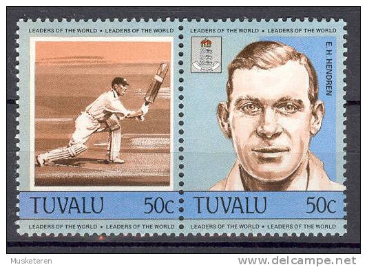 Tuvalu 1984 SG. 285/86 Horizontal Pair Leaders Of The World Cricket & Cricketers - Tuvalu