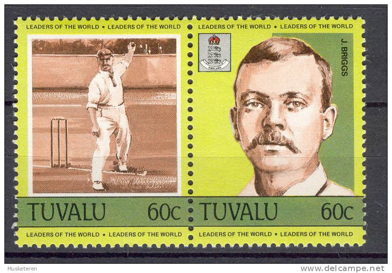 Tuvalu 1984 SG. 287/88 Horizontal Pair Leaders Of The World Cricket & Cricketers - Tuvalu