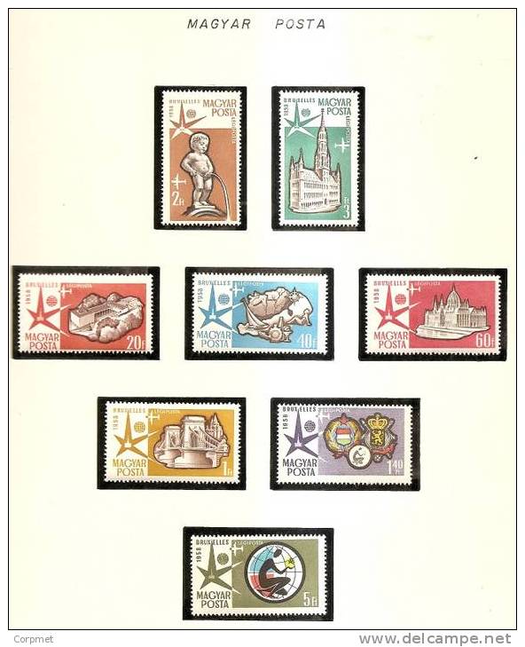 HUNGARY - EXPOSITION UNIVERSELLE De BRUXELLES  -1958 Yvert # A 198-205 - MINT (LH) - Unused Stamps