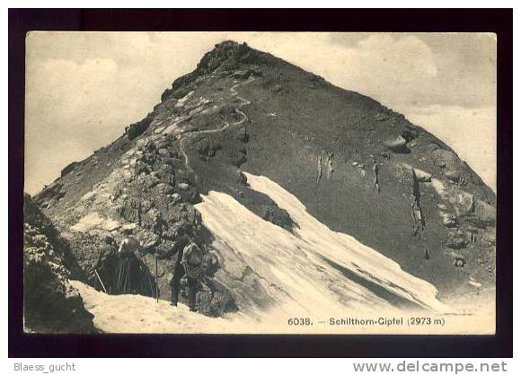 6038 - SCHILTHORN GIPFEL (2973 M) - MÜRREN -  ALPINISTES EN ROBE LONGUE - WEIBLICHER BERGSTEIGER - ECRITE GELAUFEN 1909 - Gsteig Bei Gstaad