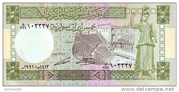 SYRIE   5  Syrian Pounds   Daté De 1991   Pick 100e     ***** BILLET  NEUF ***** - Syrien