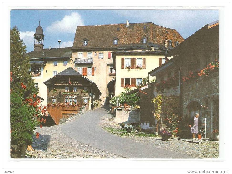 Suisse- Schweiz -Zwitserland Switzerland. GRUYERES La Rue Principale( 2scans) - Gruyères