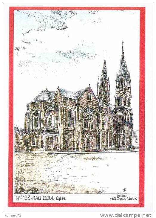 44 MACHECOUL - Eglise  - Illustration Yves Ducourtioux - Machecoul
