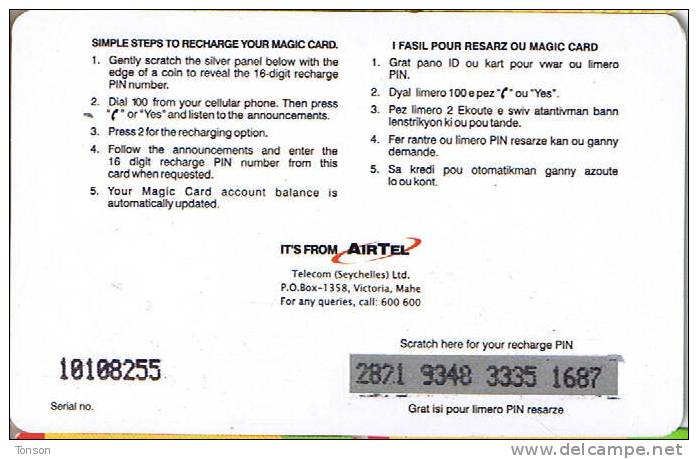 Seychelles, SR50, Magic, Recharge Card, 2 Scans . - Seychellen